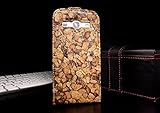 Urcover&reg; Samsung Galaxy Core Plus G3500 Schutz H&uuml;lle Next Station Moskau [ Kork Holz Handarbeit ] Flip Wallet Case Cover Tasche Etui Braun