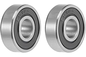 TOP-VIGOR 2Pcs 607-2RS Deep Groove Ball Bearings, Z2 7mm x 19mm x 6mm Double Sealed Industrial Bearings, Chrome Steel Skateboard Bearings for Electrical Instrument Equipment