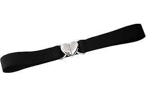 ZYYXB Women Elastic Waistband Thin Heart Pendant Waist Belt Buckle Dress Belt Jeans Pants Elastic Belt Elastic Stretch Waist Band Ladies Stretchy Belt