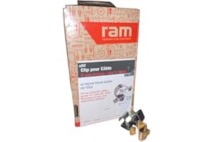 RAM CHEVILLES ET FIXATIONS Ram - Clips pour Câble, Tube 6-9mm / Tole 7-12mm, Gris, Boîte de 80