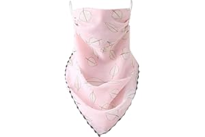 KESYOO Face Scarf Veil Protective Sun Shield Flower Print Mouth Neck Cover for Women Girls Outdoors Riding Hiking (Pink 2)