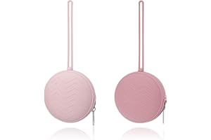 SubTack Silicone Dummy Cases Set - 2 Pack Pacifier Holder Portable Dummy Holder Cases for Soothers, Dummies 0-6 Months, Newborn Essentials - Travel-Friendly, Purple and Pink