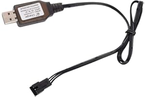 bobeini 6.4V / 7.4V Chargeur Li-i SM-3P RC Jouet Télécommande Positive Portable USB Noir