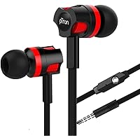 pTron HBE5 Raptor in-Ear Stereo Sound Wired Headphones with Mic, 10mm Powerful Drivers, Passive Noise Canceling…