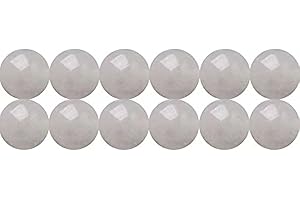 SKYBEADS DIY Jewellery Making Beads Genuine White Jade Gem Stone 6mm Round Beads in Bulk Supplies One Strand 15 Inch Apx 60 Pcs