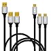 Produktbild ICZI USB C Kabel auf USB 3.0 [3 Pack: 1 x 2m, 2 x 1m] Nylon Braided, Stecker vergoldet, USB Type C Ladekabel für Samsung Galaxy S8 / Note8, MacBook Pro, Google Nexus 6P / Pixel XL, OnePlus 5T