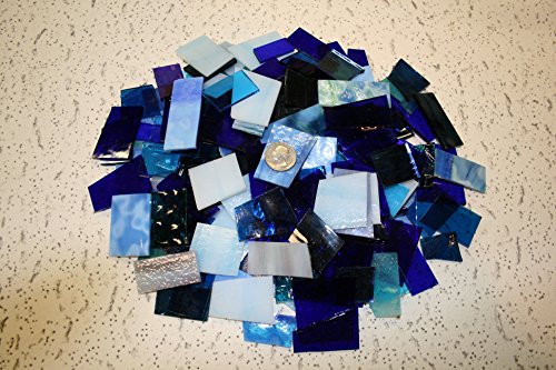 Blues Tones Mix Value Pack - Stained Glass / Mosaics (3 Pounds) by Stallings Stained Glass