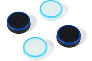 DLseego Thumbstick Tapas para PlayStation Portal,Suave Silicona Antideslizante Joystick Grip Caps, 4 Pulgares Grip Cover Compatible con PlayStation Portal Remote Player,Negro Azul