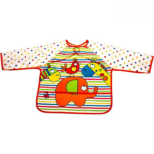 Bieco Baby Ärmellätzchen mit Tiermotiv, abwaschbar, 40x77 cm, orange: Baby ?rmel Lätzchen Kinder Esslatz Schlabberlatz Esslätzchen Kleckerschutz