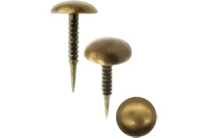 FUXXER® 100 x Antique Round Head Nails Tacks Tacks Furniture Nails 15 x 8 mm Vintage Brass Bronze Look