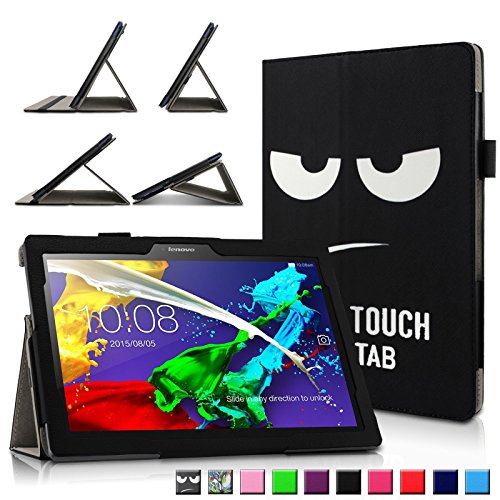 Infiland Lenovo Tab 2 A10-70 / Tab 2 A10-70L / Tab 2 A10-70F / Tab 2 A10-30F / Tab 2 A10-30L / Tab 3 10 Business/ Tab3 10 Plus Hülle Case -Slim Fit Folio PU-lederne dünne Kunstleder Schutzhülle Cover Tasche für Lenovo Tab 2 A10-70 / Tab 2 A10-30 / Tab 3 10 Business/ Tab3 10 Plus 10,1 Zoll Tablet (mit Auto Schlaf / Wach Funktion)(Große Augen)