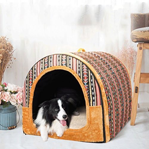 LM921 Soft Indoor Pet Cat Dog Bed, Removable Warm Home Pet Sofa Cushion, Winter Warm And Comfortable Pet House, Nation Striped Pet Nest, Lint Cushion (M/L/XL/XXL) (Size : XXL)