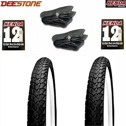 SET: 2 Reifen 47-203 (12 x 1.75) KENDA + 2x Schlauch für Kinderwagen