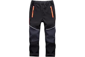 Machbaby Kinder Softshellhose Gefüttert Thermohose mit Reflektor Wasserabweisend Winddicht Atmungsaktiv Herbst Winter Jungen Mädchen Wandern Trekkinghose Funktionshose
