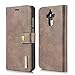 Produktbild Huawei Mate 9 Hülle, MKOAWA Echtes Rindsleder Folio Flip Wallet Case, Magnetische Abnehmbare 2 in 1 Abnehmbare Retro 3 Kartensteckplätze für Huawei Mate 9 (Grau)