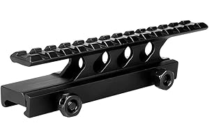 Paike Supporto per Riser, Supporto per telescopio ad Alto Profilo Base Riser Weaver Picatinny Rail 20 mm in Alluminio con 13 Slot per Guide Picatinny