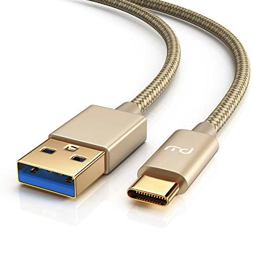 CSL - 1m Premium USB C zu USB 3.0 Kabel | Ladekabel / Datenkabel | USB 3.1 GEN 1 | Metallstecker + Nylonmantel | 3-fach geschirmt | bidirektional | gold |fürs MacBook 12", OnePlus 2, Nexus 5X, Nexus 6P, ChromeBook Pixel, Nokia N1 Tablet und weitere