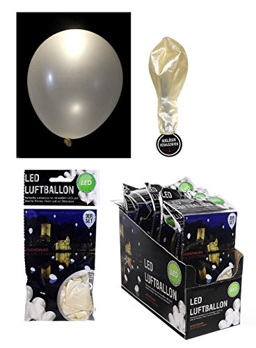 WEISS perlmutt LED BALLON luftballon für Hochzeit party Perlweiß helium (30)