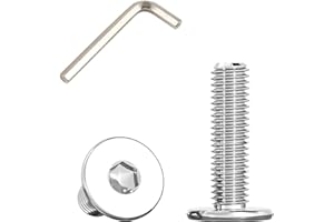 BAISIRUI Vis Inox Tete Plate avec Bride, M8x20mm Boulons à Tête Plate Hexagonale Sont Utilisées Dans Les Meubles et Les Machines, en Acier Inoxydable 304 (30 Pièces)