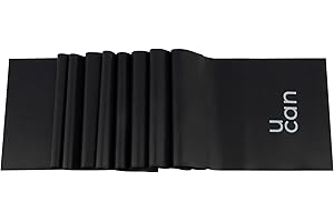 U Can - Liga de Resistencia Larga 160 cm | Liga Latex Negra para Pilates, Barre, Ejercicio Funcional, Resistencia Alta | Bandas de Ejercicio UCAN | Color Negro
