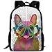 Produktbild HOJJP dauerhaftester leichter persönlicher Kinderrucksack - Rainbow Splash French Bulldog