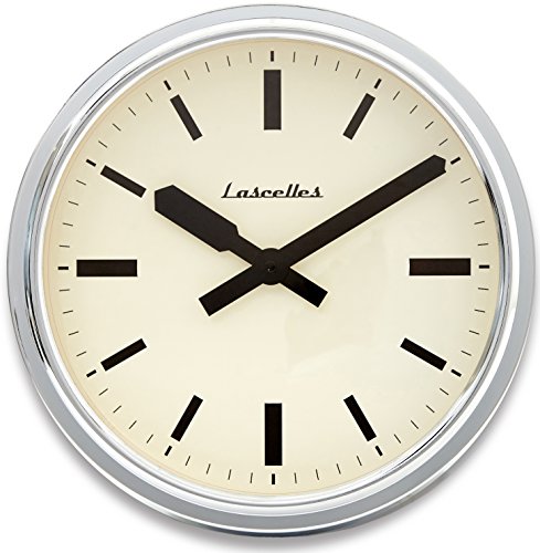 Roger Lascelles Retro/London/Chrome Reloj, Metal, Plateado, 36 x 10 x 36 cm