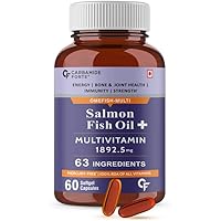 Carbamide Forte Multivitamin with Salmon Fish Oil 1000mg Capsules with Omega 3 - Total 63 Ingredients for Immunity…