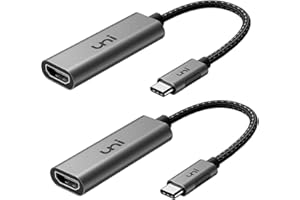 uni Adattatore da USB C a HDMI (4K a 60Hz), 2 pezzi, [guscio in alluminio + cavo in nylon] adattatore Thunderbolt 4 a HDMI, compatibile con MacBook Pro/Air, iPad Pro, Galaxy, Dell XPS, ecc.