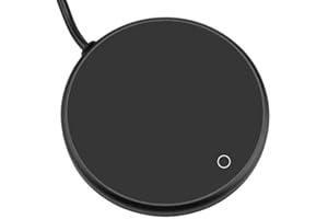 HAKEETA Scaldatatazza, Riscaldatore elettrico in alluminio da 15 Watt, Piastra Riscaldante, Riscaldatore per Bevande in Ufficio/Casa, Riscaldamento per Tè, Acqua, Cacao, Latte. (Nero)