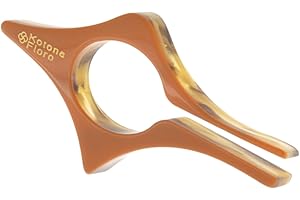 Kotona Floro - Marcapáginas Originales Artesanal con doble uso – Separador de páginas Libro Pulgar – Punto de Libro - Regalo Lectores – Accesorios Libros para Lectura Comoda (Marrón)