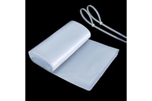 dabinzhijia 10m Tuyau de Gouttière, Remplaçant de Tuyau de Descente en Polyéthylène Basse Densité, avec 2 Serre-Câbles, Tuyau de Drainage de Gouttière, Tuyau de Descente Temporaire Réutilisable