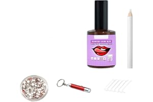 GXGM 1 ensemble Kit Strass Dentaire,Kit Dentaire Professionnel,Bijoux Gemmes pour Décoration de Dents De Ongles,Colle Dent, Avec Oeil-De-Cheval Blanc Diamants