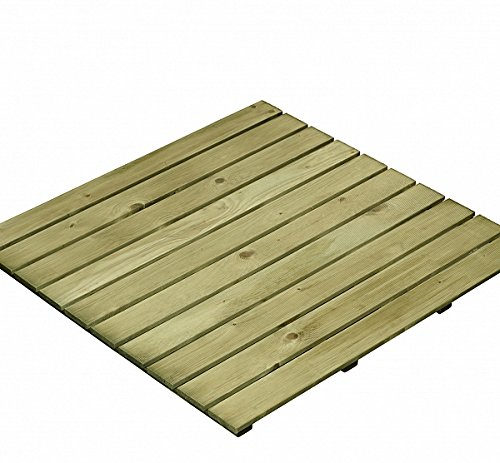 Preisvergleich Produktbild Gartenfliese Imprägniert Nadelholz 100x100 zm Balkon Terrasse Fliese