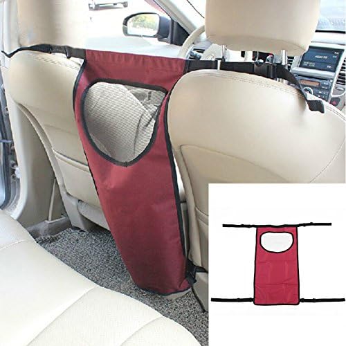 LONGWEY Vehicle Pet Dogs Backseat Barrier with Mesh Openings for Cars and SUV,Front Seat Dog Guard,Dog Travel Pet (Red)