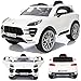 Produktbild Porsche Macan Turbo viele LED Effekte Soft Start Kinderauto Kinderfahrzeug Kinder Elektroauto Weiss