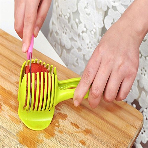 1pc Tomatenschneider Obst Cutter Ständer Utensilios De Cozinha Assistent lounged Tomato Lemon Aktenvernichter Slicer zufällige Farbe - 5