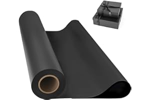Vyanveo Carta Regalo Nera 38cm x 10m Carta da Pacco Carta Kraft Rotolo Per L'Artigianato, L'Arte, Il Confezionamento Di Piccoli Doni, L'Imballaggio, La Posta, La Spedizione