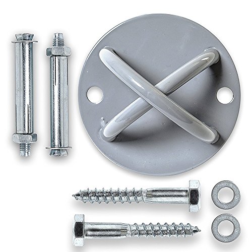 Preisvergleich Produktbild KIKIGOAL Aerial Yoga Ceiling Mounts mit Schrauben Deckenbefestigung / 1×Ceiling Mounts + 4×Schrauben: 2 für die Holzbalken der Decke, 2 für Betondecken / 12cm Durchmesser (1×Set)