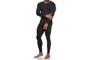 TSLA Men's Thermal Underwear Set, Microfiber Soft Fleece Lined Long Johns, Winter Warm Base Layer Top & Bottom Trousers