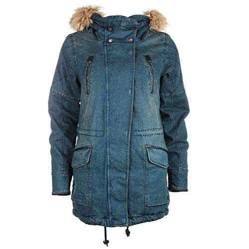 Womens Only Womens Travis Parka Coat in Denim - 10