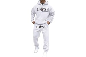 NNGOTD Men's Tracksuits Set Fleece Ribbed Cuff Sweatshirts Cotton Blend Joggers 2 Piece Athletic Sweat Suits Long Sleeve Running Joggers Set Lounge Wear Set Sweatpants and Sweatshirt Xmas