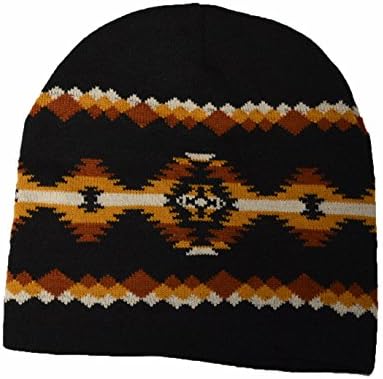 KGM Accessories Hand crafted Native American Indian pattern beanie hat (Black)