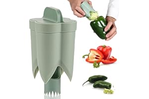 EHOTER Vide-graines, poivron 2 en 1, facile à utiliser, durable, outil pour légumes, ananas, poires, gadget de cuisine (vert, 1 pièce)