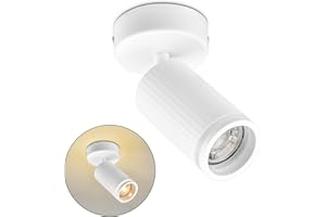 BOYIR Lampada Faretti da Soffitto LED Orientabili, Faretti da Parete Interno GU10 Bianco, Moderna Plafoniera LED Faretti 1 Luce, Faretto da Parete Interno per Barra, Cameretta, Cucina, Senza Lampadina