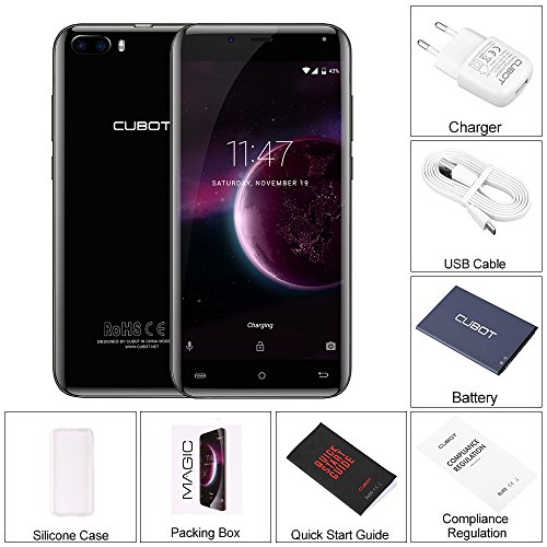 Smartphone ohne Vertrag, Cubot Magic 4G Dual Sim GÃ¼nstig Handy, 5 Zoll Android 7.0 HD IPS Handys mit MT6737 3GB RAM+16GB ROM, Dual Rear Kamera 13MP+ 5MP Front Kamera, 2600mAh Akku, Bluetooth,GPS- Schwarz
