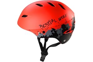BESTIAL WOLF Shell Casque Casque Universel Unisexe Réglable de 8 à 99 Ans pour Les Sports Nautiques.