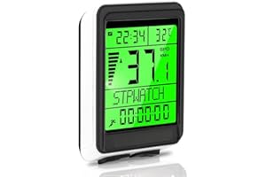 ‎ICOCOPRO ICOCOPRO Fahrradcomputer Fahrrad Kilometerzähler Kabelloser wasserdichter großer LCD-Bildschirm 5 Sprachoptionen Fahrradcomputer Automatisches Aufwachen und Schlafen Multifunktion