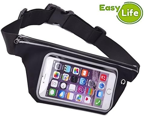 Cell Phone Waistband: Running Fanny Pack Belt. Sport Cellphone Sweatproof holder Case for iPhone 6, 6 Plus +, 5, 5S, 5C, 4, 4S, iPod Touch, Samsung Galaxy S6, S5, S4, Note 4, 5, Edge, Universal Fit by Easy Life Innovations