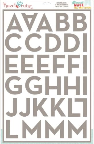 Hazel and Ruby Broadside Alpha Stencil Mask, Pack of 2
