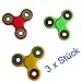 Produktbild 3x Stück F-B2 F-B3, F-B4- Fidget Spielzeug Spinner Toy Finger Hand,Cadrim Fidget Spinner Handspinner Fingerspinner – Aluminium – Kugellager – Hochgeschwindigkeit Spins – Hochwertiges Beständiges Metall– Stresslöser Stressreduzierer Angstzustand ADD ADHS Konzentration Faulenzen Zeitvertreib Rot, Grün ,Gelb (3xStück)